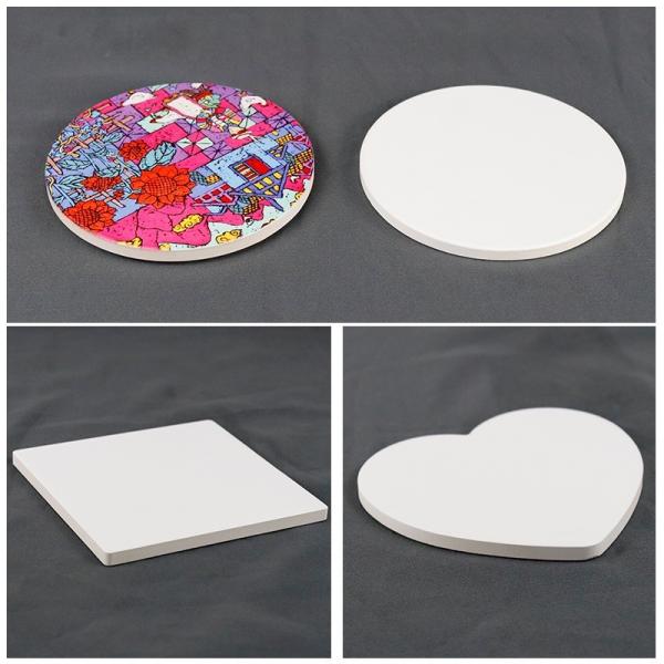 Printable Heart Shape Sublimation Ceramic Coaster Blanks Personalized Ceramic Coasters