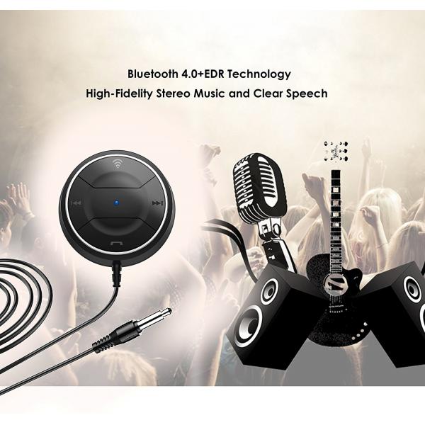 Portable Wireless Audio Adapter 3.5mm Aux Stereo Output Bluetooth Adapter Wireless Aux Receiver