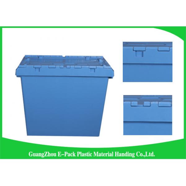 Nesting Logistic Heavy Duty Storage Boxes , Plastic Storage Bins With Hinged Lids
