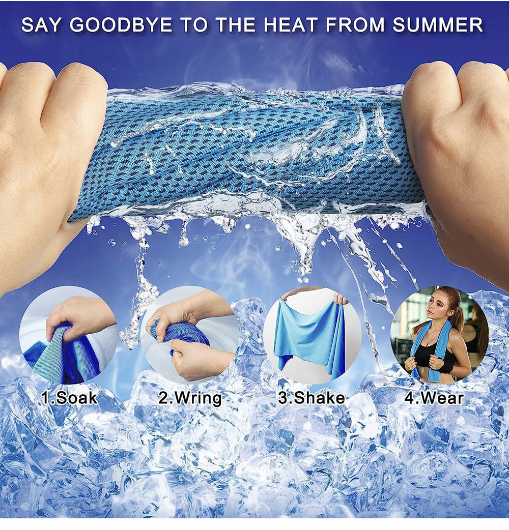 Convenient Packaging Gym Sport Towel Polyester Microfiber Instant Cooling Towel