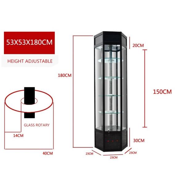Generous Rotary Acrylic Display Showcase Mobile Lighting 53 * 53 * 100 Size Custom Color