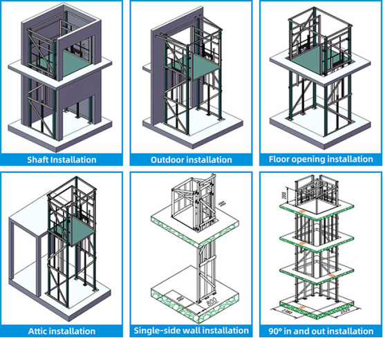 Hydraulic Cargo Lift Platform Load Up To 5 Tons, Height Up To 15m
