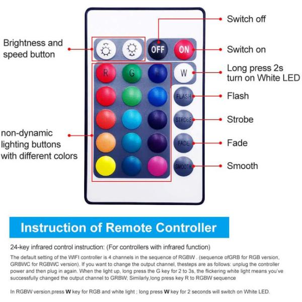 24key Wifi Smart App Control Led Lighting Controller For Rgb Led Light Strip