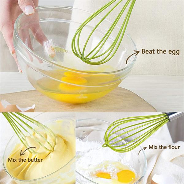 Antiscratch Whisk Kitchen Utensil , Stainless Steel Beater Ergonomic Design