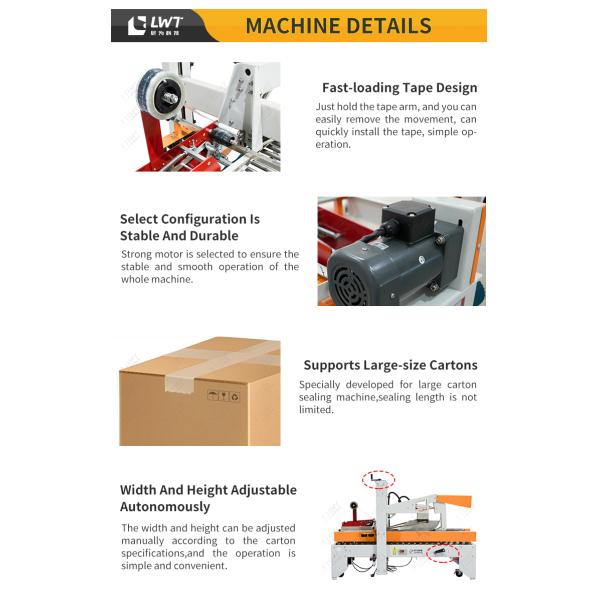 LWT Packaging Line Random Size Box Adhesive Tape Pet Canned Carton Sealing Machine