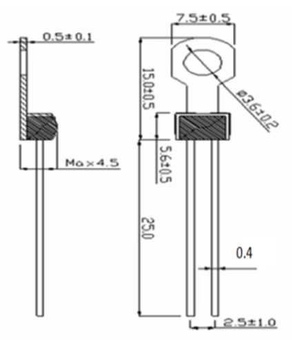B59052D1080A40 Cross Screw On PTC DISK Radial leaded PTC Thermistor Temperature Sensor 100 Ohms 80C 30V