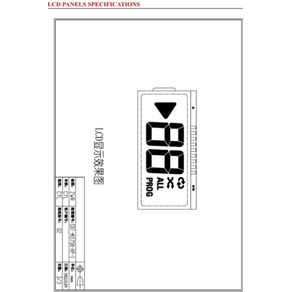 Va Tn LCD Display No Touch Screen 1600x900 Vop 3.0V ,Duty 1/4,Bias 1/3