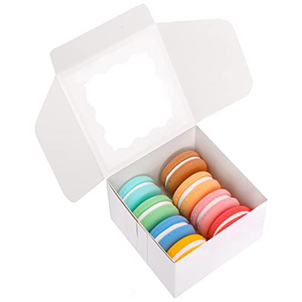 Custom Order Foldable Paper Box With Clear Display Window For Dessert Treat Packaging