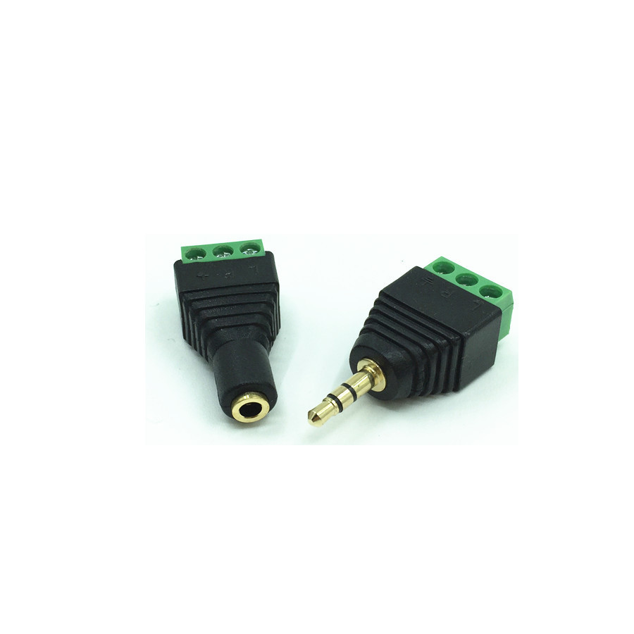 China 3.5mm 3-Pole Stereo Headphone Audio Male Jack Female Plug to Screw Terminal Block Adapter wholesale