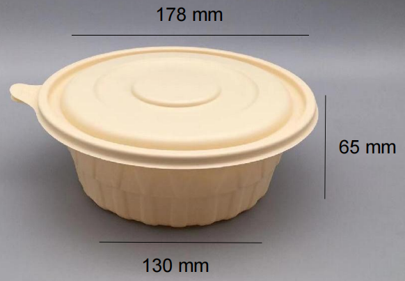 Corn Starch Disposable Salad Bowl Fast Food Paper Soup Bowl With Lid 800ML