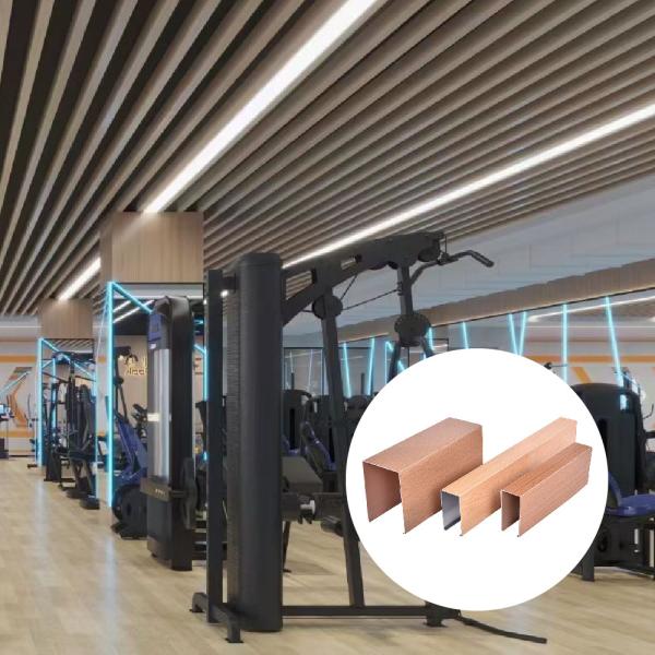 3D Hanging Aluminium False Ceiling Suspended Strip Aluminum Baffle Ceiling