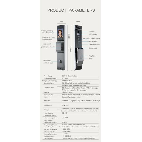 Usmart Go Remote Unlock Face Door Lock Fingerprint Password Face Id Smart Lock