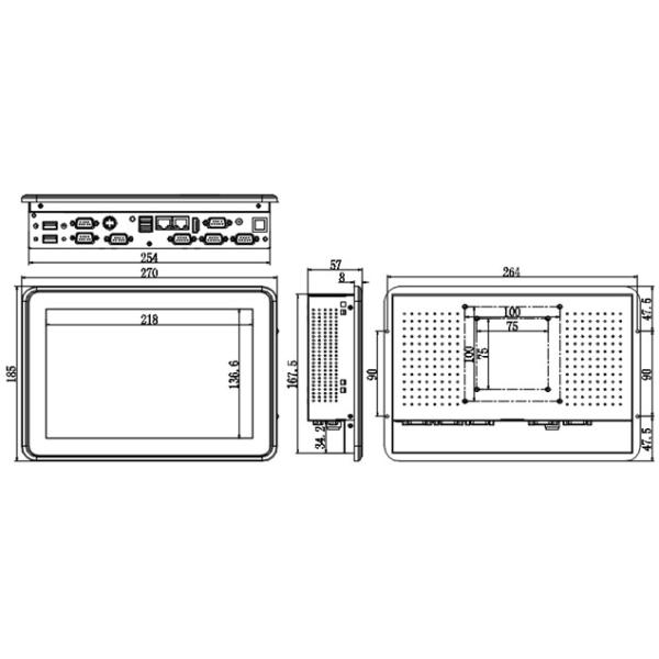 10.1" Panel PC , capacitive touch screen , industrial touch panel PC computer , J1900 , 2LAN , 6COM , IPPC-1206TW1
