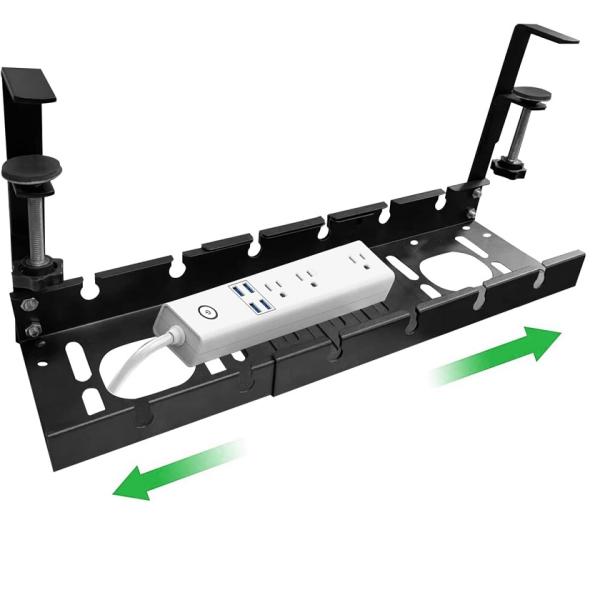 9 Wire Steel Cable Management Tray Under Desk Sturdy Carbon Steel Desk Cable Organizer