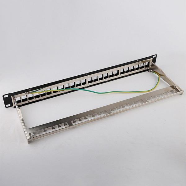 1U 24 Port STP Patch Panel RJ45 Rack Mount Cat6 Patch Panel Blank