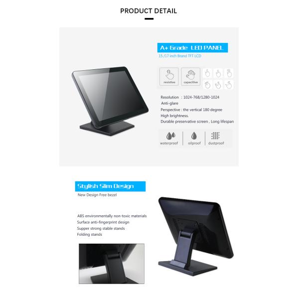 OEM Brand 1280*1024 Lcd 17 Inch Touch Screen Monitor Wall Mount Metal Stand