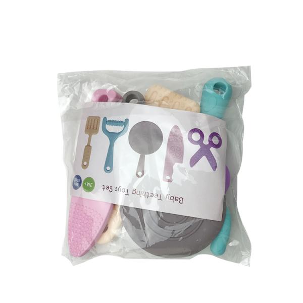 5 Piece Non Toxic Baby Teether Silicone BPA Free Customized Color