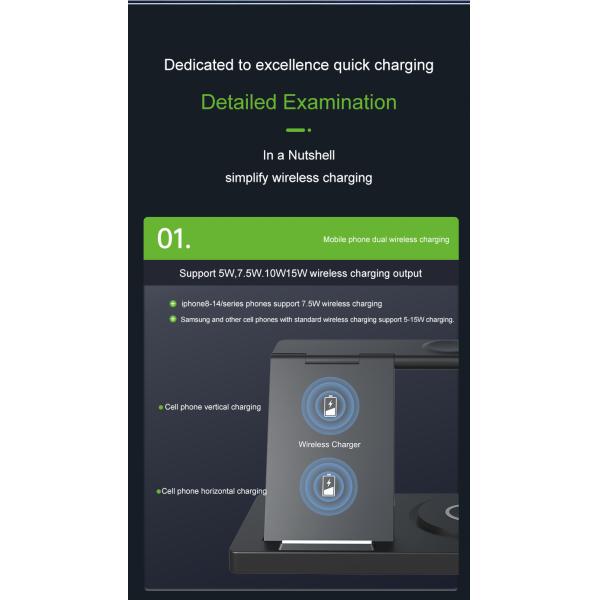 White Black Color Multifunctional Wireless Charger With High Charging Efficiency ≥75%