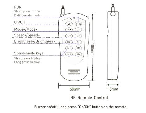 12- 24VDC 8A / CH 3CH LED RGB / DMX / RDM Controller with RF Remote Controller