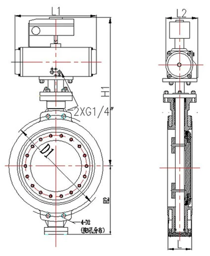 High Performance Triple Eccentric Pneumatic Butterfly Valve
