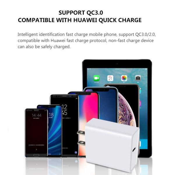 24W US PD TRAVEL CHARGER TYPE-C 28W FAST CHRGER for Macbook compatible with HUAWEI QUICK CHARGE QC3.0/QC2.0