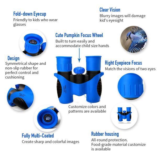 6x21 8x21 Kids Toy Binoculars For Children 10x22 Shockproof Binoculars