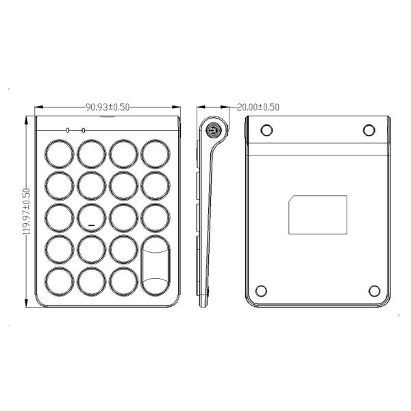 Mini Plastic Atm Machine Number Pad 15 Keys White Color Wireless Bluetooth