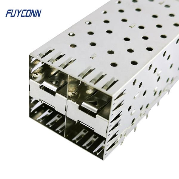 80Pin 2x2 Dual Port SFP Connector Female Press-Fit Nickel Silver