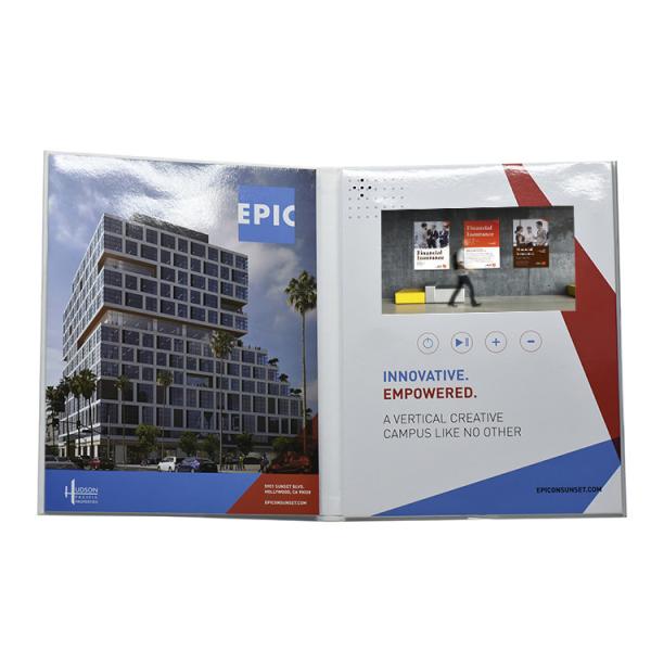 A4 hard cover printing 10.1 inch LCD screen electronic video greeting card digital video brochure