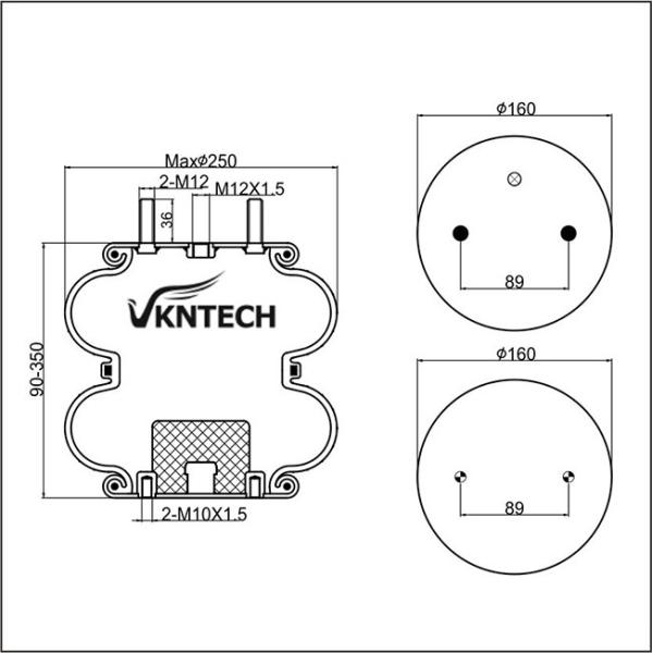 W01-358-6913 Gas-Filled Air Bellow Rubber Air Brake Suspension System/ Truck Spare Parts Industrial Rubber Air Spring