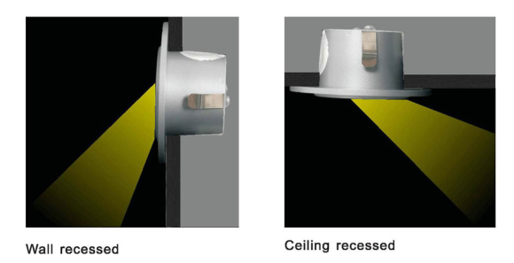 80° Beam Angle LED Recessed Wall Mounted Light , 3 W Pure White Mini LED Stair Light