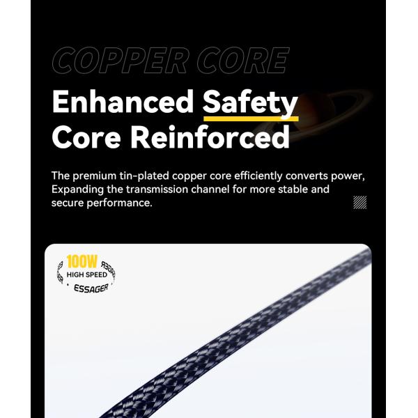 ESSAGER ES-X61 Series C-C 100W Charging Cable USB C Cable