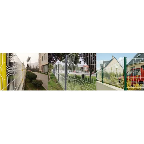 Triangle Bend 8 Ft Tall Fence Panels , 2m Wide Steel Wire Mesh Panels