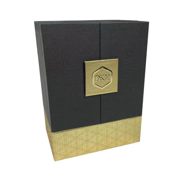 Custom Color High End Luxury Double Open Door Cardboard Perfume Box with Foam Insert