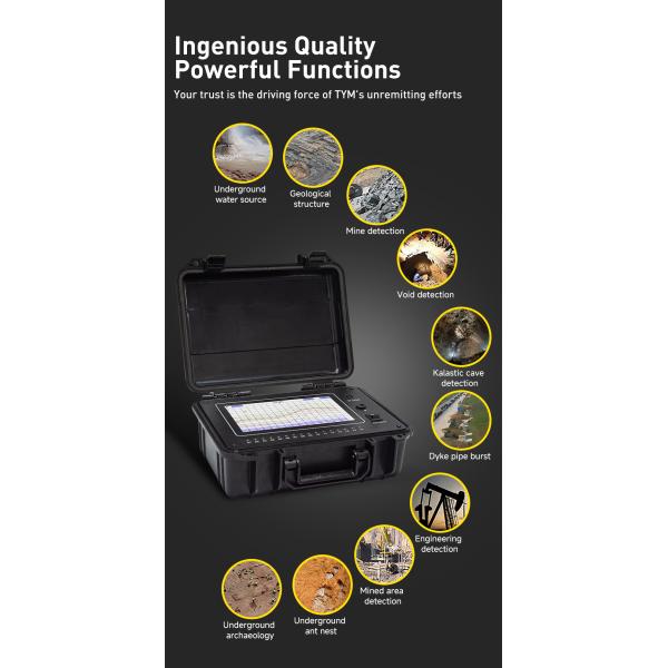 TYM D Series 500m Well Water Detector Underground Finder 16 Channels Geophysical Survey Equipment