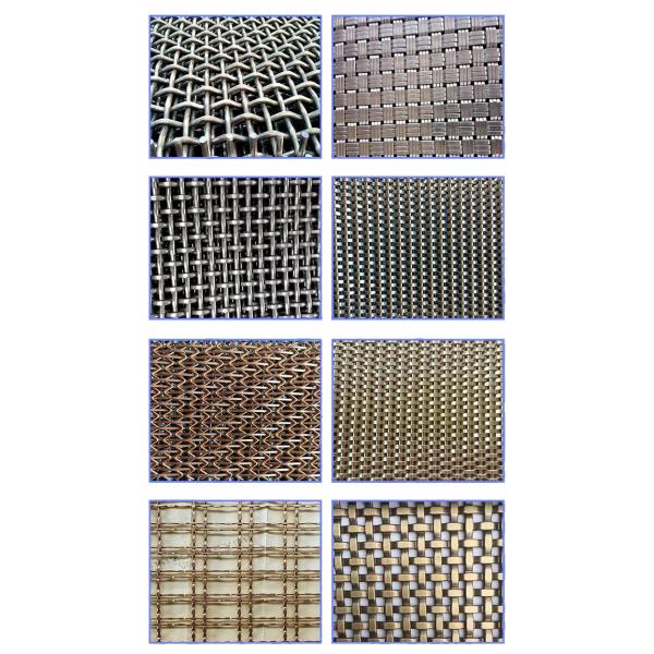 Width 2.0m Decorative Metal Mesh For Glass Laminated Curtain Non Flammable