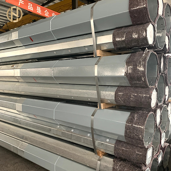 Hot Roll Galvanized Metal Power Pole 33KV Class 2 1050daN 11.8m 4mm