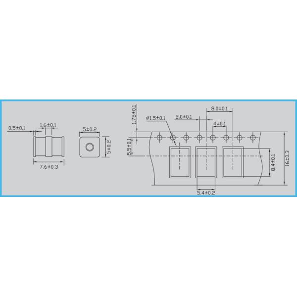 5.0x7.6mm Surface Mount 350V Gas Discharge Tube 5KA Glass Discharge Tube