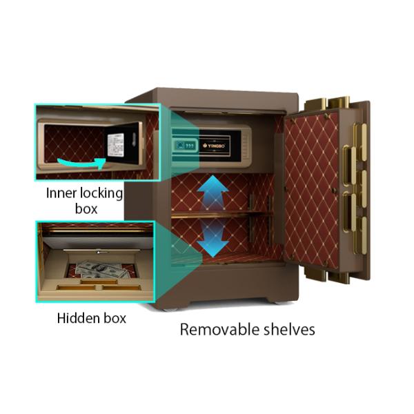 H580mm Solid Steel Construction Commercial Safe Box Adjustable Shelves For Bank Security