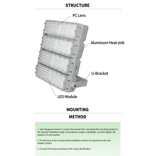 High Mast 120lm/W 300w 700w Football Field Flood Light