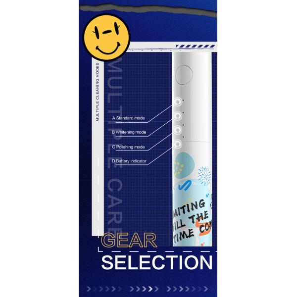 IPX7 Waterproof Sonic Electric Toothbrush For Adults And Teens With Smart Timer