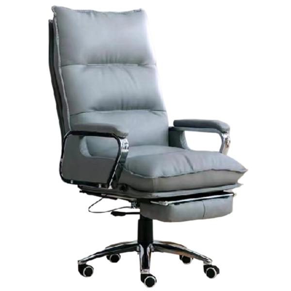 Ergonomic Office Chairs PU Cushioned Chrome Armrests And Thick Gray PU Seats 100mm Air Lift Support Tilt Rotation And Tilt Functions
