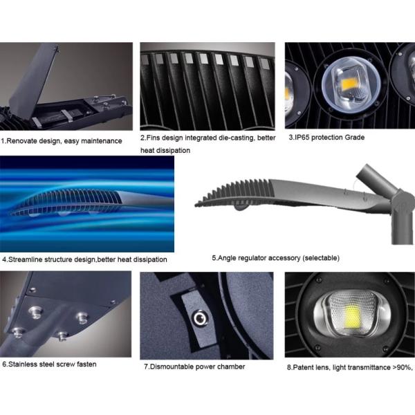 100lm/W 180W Bridgelux Chip COB Led Street Light