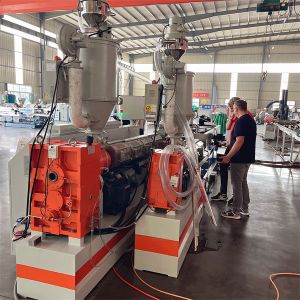 HDPE / UPVC Corrugated Pipe Making Machine Double Wall Flexible Plastic Pipe