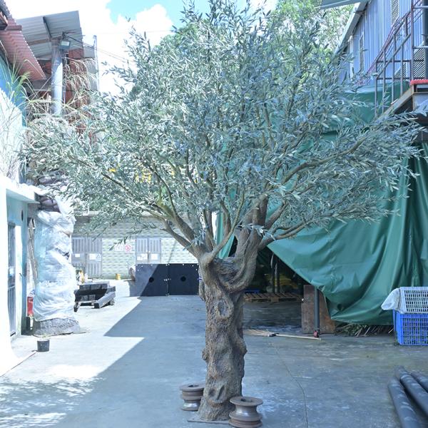 Large Fake Tree indoor olive trees artificial Faux Tree with Natural Wood Trunk and Realistic Leaves