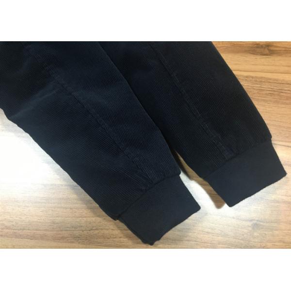 Navy Corduroy Mandarin Collar Mens Polyester Bomber Jacket Snow Mens Padded Jacket