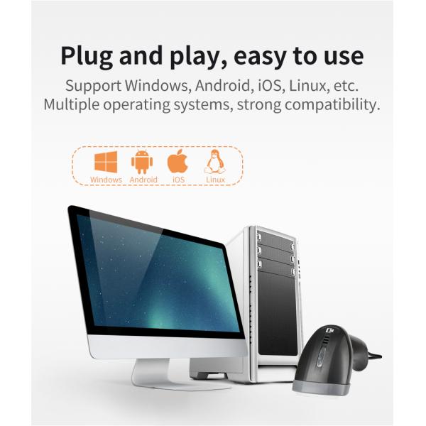 Wired USB Barcode Scanner POS Store Barcode Reader 1D 2D Handheld Bar Code Scan Gun for Warehouse Inventory Scanning