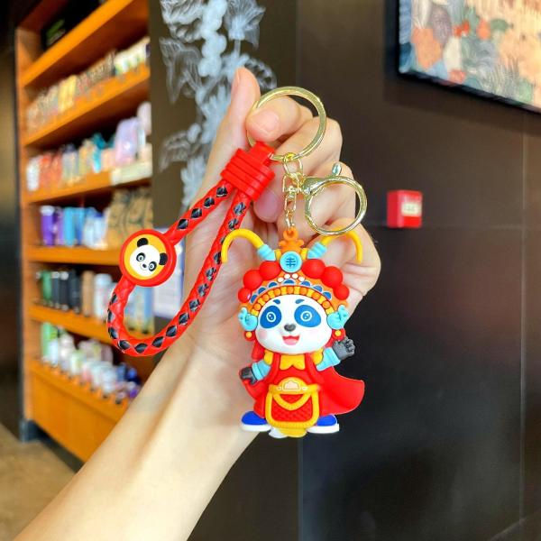 Soft Silicone Stainless Cartoon Animals Hanging Keychain Decoration Pendant Metal Key Ring Accessories