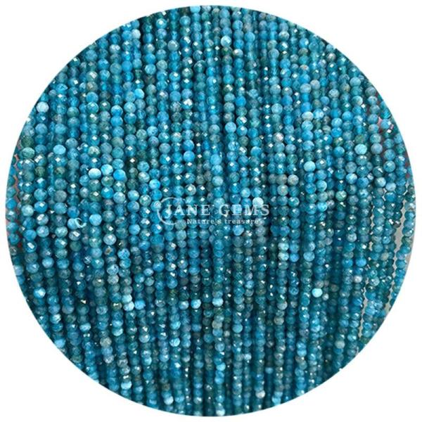 Gems Bead Natural Crystal Faceted Round Shape Small Amazonite Apatite Loose Bead Strands for Bracelets
