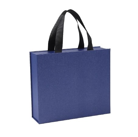 CMYK Cardboard Packaging Gift Box FSC Portable Folding Cardboard Box With Ribbon Handles